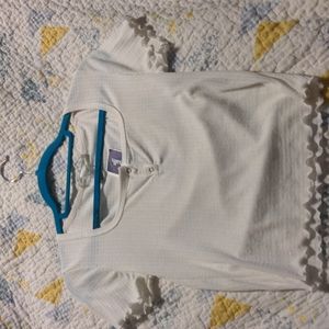 White crop top snap button lettuce hem brand new